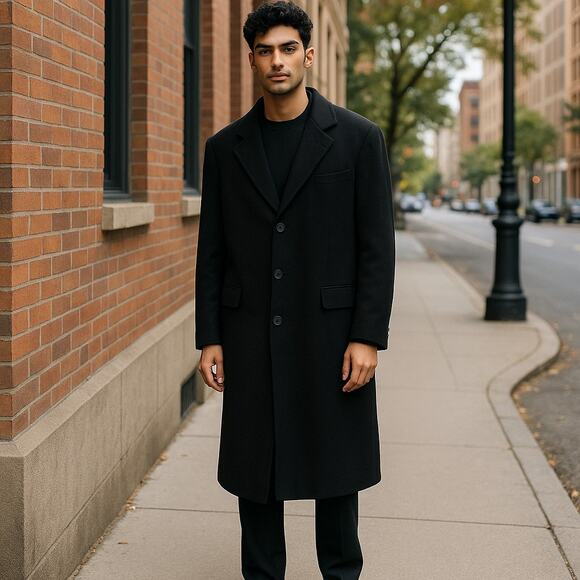 NWT Polo University Ralph Lauren Top Coat Men 44 R Navy Pure Cashmere $1500 READ - Picture 1 of 13